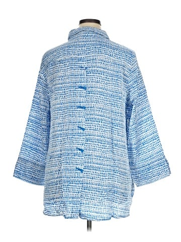 MULTIPLES 3/4 Sleeve Button-Down Shirt (view 2)