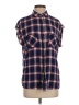 Rails 100% Rayon Plaid Blue Sleeveless Button-Down Shirt Size S - photo 1