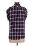 Rails 100% Rayon Plaid Blue Sleeveless Button-Down Shirt Size S - photo 2