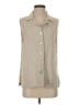 Talbots Tan Sleeveless Button-Down Shirt Size S - photo 1