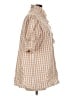 Unbranded Checkered-gingham Tan Short Sleeve Button-Down Shirt Size L - photo 4