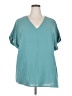 BLOOMCHIC 100% Polyester Teal Short Sleeve Blouse Size 18 - 20 - photo 1