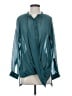 Gold Hawk 100% Silk Teal Blouse Size S - photo 1