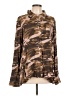 Mystree 100% Rayon Camo Brown Long Sleeve Blouse Size L - photo 1