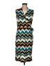 Ellen Parker Chevron-herringbone Teal Casual Dress Size M - photo 1