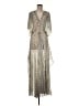 En Creme Paisley Silver Cocktail Dress Size M - photo 1