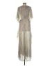 En Creme Paisley Silver Cocktail Dress Size M - photo 2