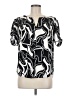Maison d' Amelie 100% Polyester Silver Black Short Sleeve Blouse Size M - photo 1