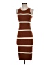Endless Blu Stripes Brown Casual Dress Size S - photo 1