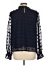 Liza Byrd 100% Polyester Polka Dots Black Long Sleeve Blouse Size L - photo 2