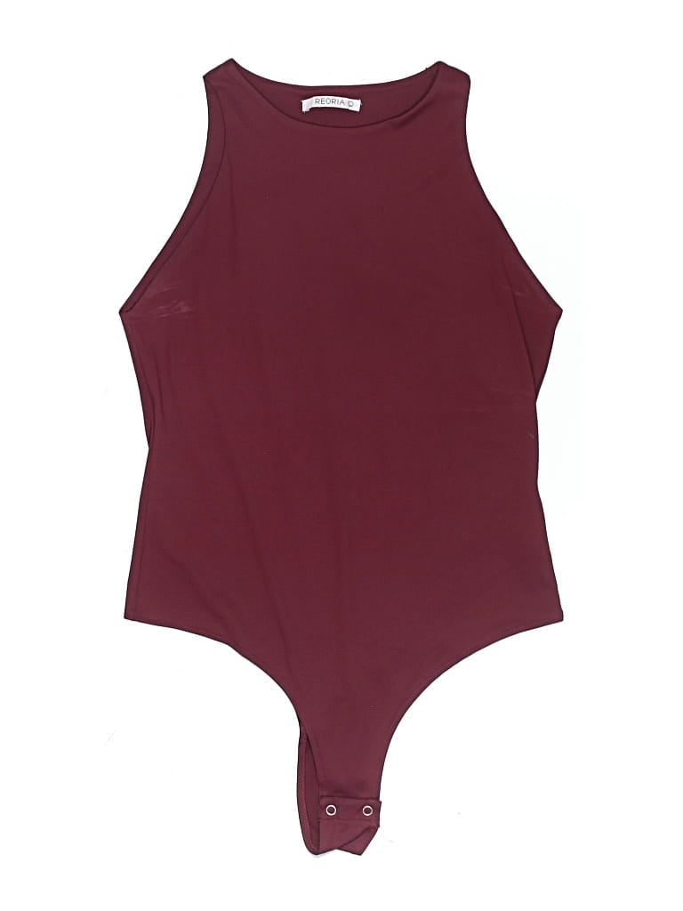 Pre-owned Reoria Bodysuit In Burgundy