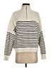 MNG Stripes Ivory Turtleneck Sweater Size S - photo 1