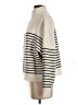 MNG Stripes Ivory Turtleneck Sweater Size S - photo 5