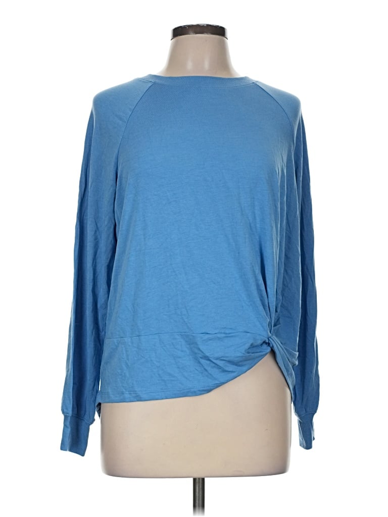 Pre-owned Time And Tru Long Sleeve T-shirt In Blue