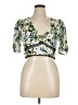 Saylor 100% Polyester Floral Green 3/4 Sleeve Blouse Size XL - photo 1