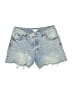 H&M 100% Cotton Blue Denim Shorts Size 10 - photo 1