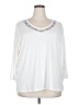TanJay White 3/4 Sleeve Top Size 2X - photo 1