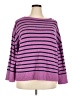 Talbots 100% Cotton Stripes Purple Pullover Sweater Size 2X - photo 1