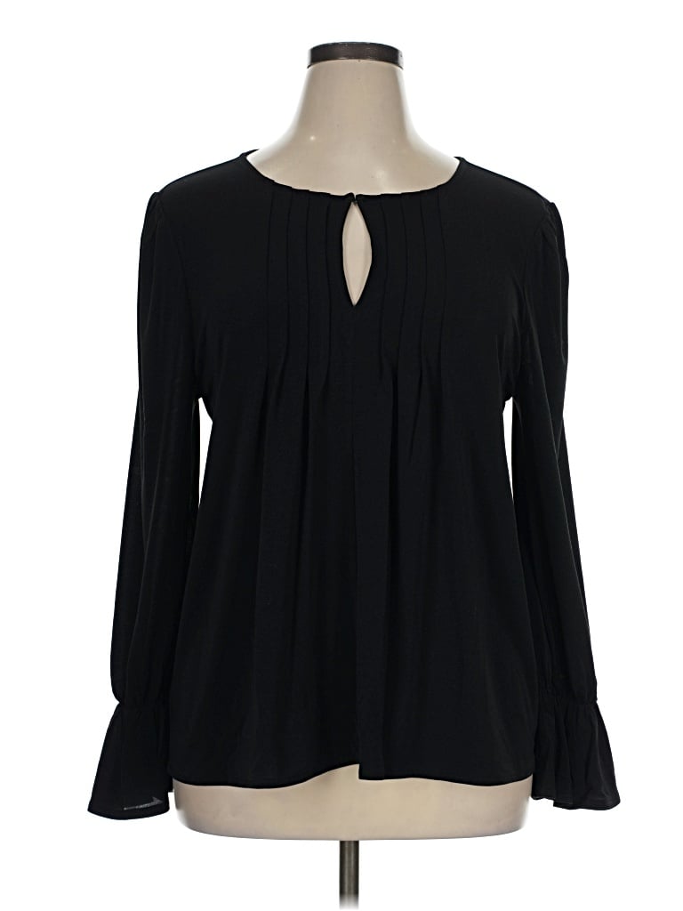 Ann Taylor Long Sleeve Blouse In Black