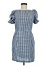 INA Checkered-gingham Blue Casual Dress Size M - photo 1