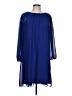 DKNY 100% Polyester Solid Blue Casual Dress Size 12 - photo 1