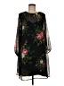 Ann Taylor LOFT 100% Polyester Floral Black Casual Dress Size Med Petite - photo 1