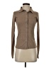 MNG Brown Long Sleeve Blouse Size 4 - photo 1