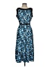 Perceptions Animal Print Blue Cocktail Dress Size L - photo 1