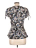 Express Design Studio Black Blue Short Sleeve Silk Top Size L - photo 2