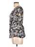 Express Design Studio Black Blue Short Sleeve Silk Top Size L - photo 5