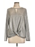 INC International Concepts Metallic Silver Long Sleeve Top Size L - photo 1
