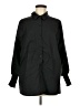 Unbranded Solid Black 3/4 Sleeve Button-Down Shirt Size M - photo 1
