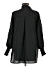 Unbranded Solid Black 3/4 Sleeve Button-Down Shirt Size M - photo 2