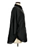 Unbranded Solid Black 3/4 Sleeve Button-Down Shirt Size M - photo 4
