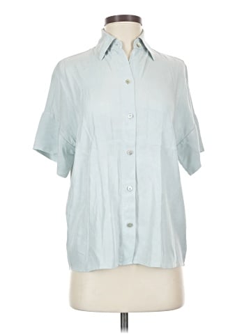 Vince. Short Sleeve Silk Top (view 1)