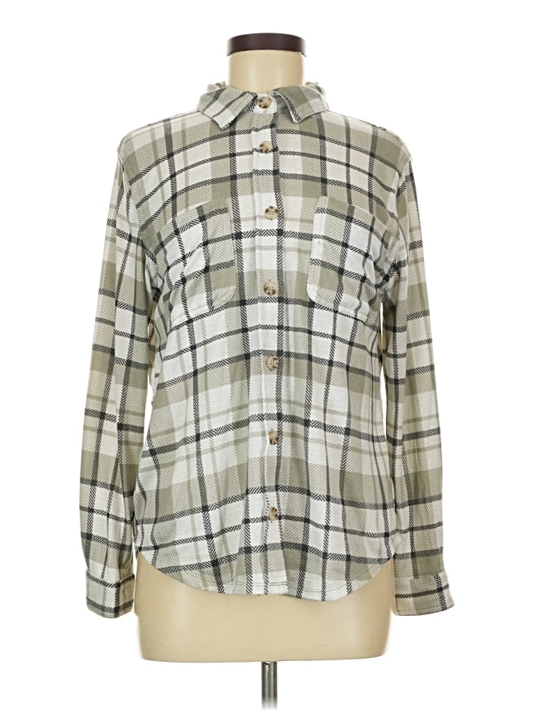 Pre-owned C&c California Long Sleeve Button Down Shirt In Green