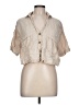 Zara Tan Short Sleeve Blouse Size L - photo 1