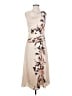 DKNY 100% Polyester Print Tan Cocktail Dress Size 2 - photo 1