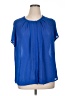 Worthington 100% Polyester Blue Short Sleeve Blouse Size 1X - photo 1