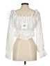 Selfie Leslie 100% Cotton Ivory Long Sleeve Blouse Size M - photo 2
