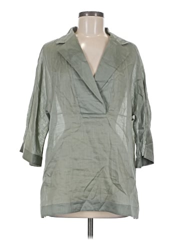 Lafayette 148 New York 3/4 Sleeve Button-Down Shirt (view 1)