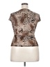 Unbranded Animal Print Brown Short Sleeve Blouse Size XXL - photo 2