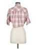Sisstrevolution 100% Rayon Plaid Pink Short Sleeve Button-Down Shirt Size M - photo 2