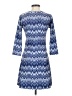 Kaeli Smith Chevron-herringbone Blue Casual Dress Size S - photo 2