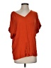 Sseko 100% Rayon Orange Short Sleeve Blouse Size XS (1) - photo 1