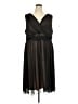 Connected Apparel 100% Polyester Black Brown Cocktail Dress Size 24 - photo 1