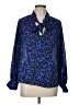 BA&SH 100% Polyester Animal Print Blue Long Sleeve Blouse Size Lg (3) - photo 1