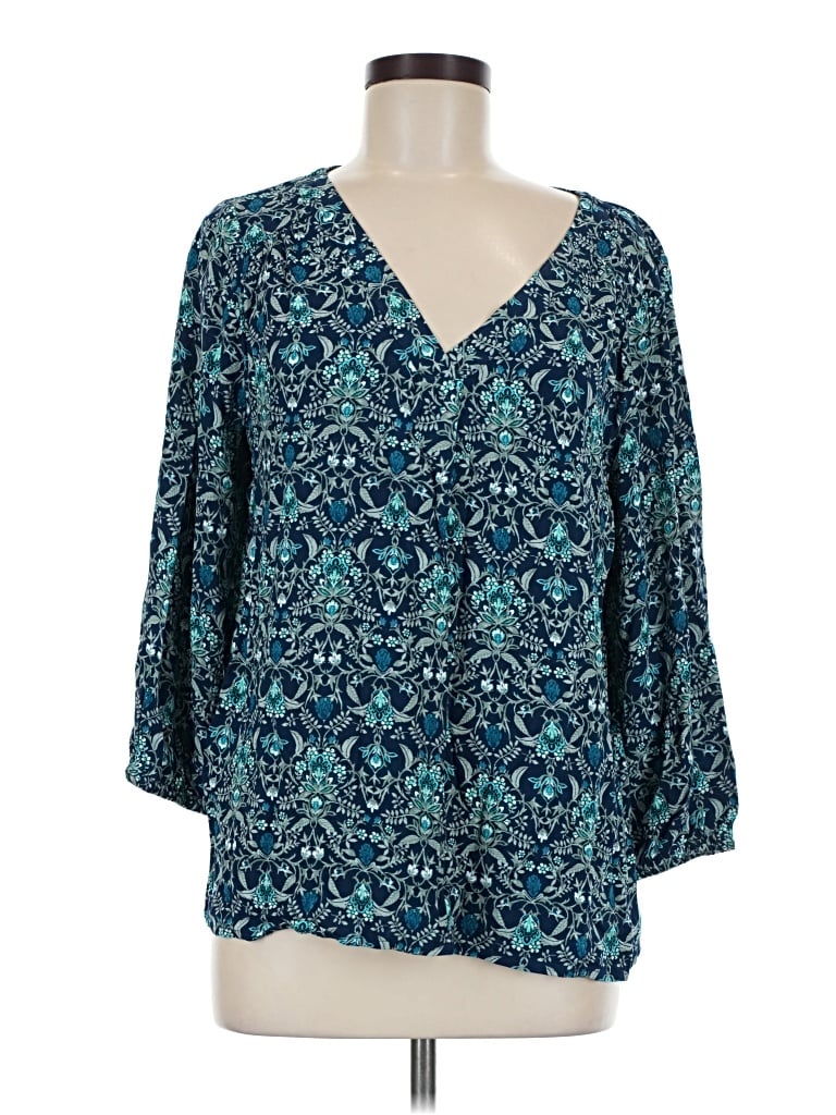 Pre-owned St. John's Bay 3/4 Sleeve Blouse In Teal