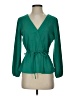 J.Crew 100% Polyester Green Long Sleeve Blouse Size 2 - photo 1