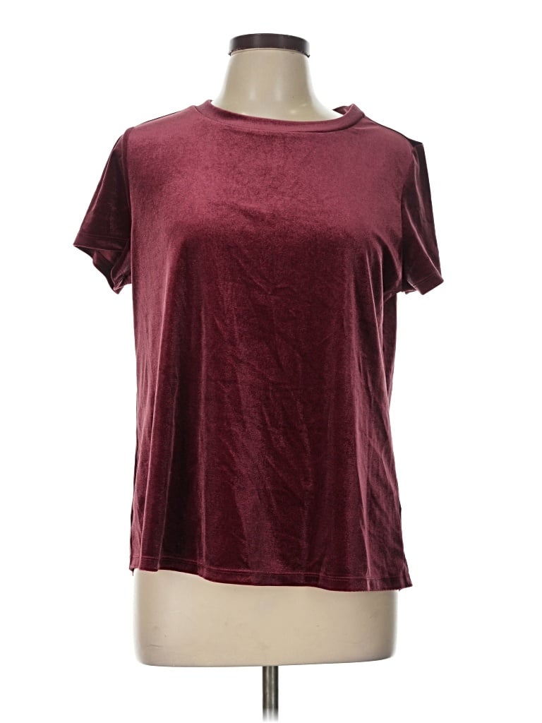 Pre-owned 24/7 Maurices Short Sleeve T-shirt In Burgundy